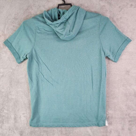 Mens Green Under Armour Short Sleeve Hoodie Shirt Modern Fit Gym Training Size M - Picture 9 of 12